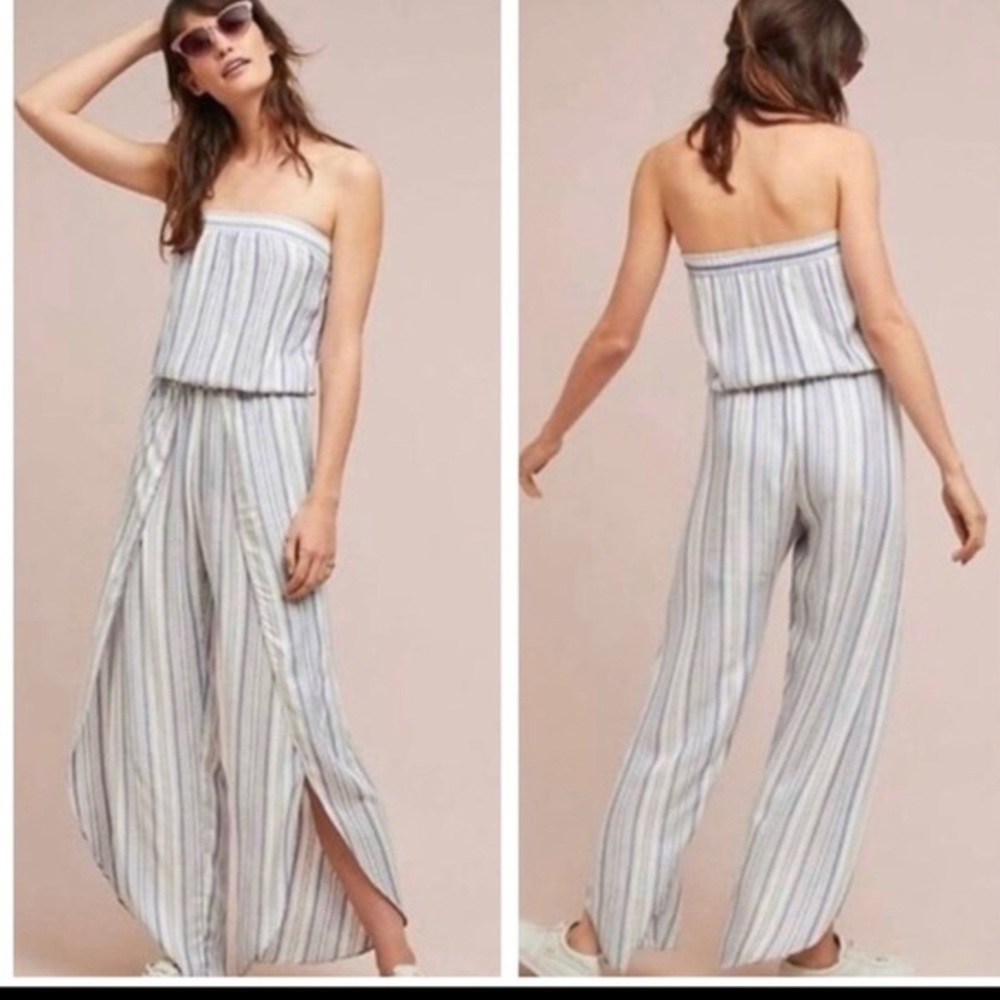 ANTHROPOLOGIE DREW Strapless Wideleg Jumpsuit